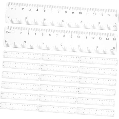 Règle transparente de 15 cm, lot 50, en ABS, bords lisses et droits (1/5)
