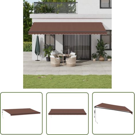 The Living Store Markise Automatisch Braun 600x300 cm - Markise - Sonnenschutz - Gartensonnenblende - Außenmarkise - Terrassenschirm (1/5)