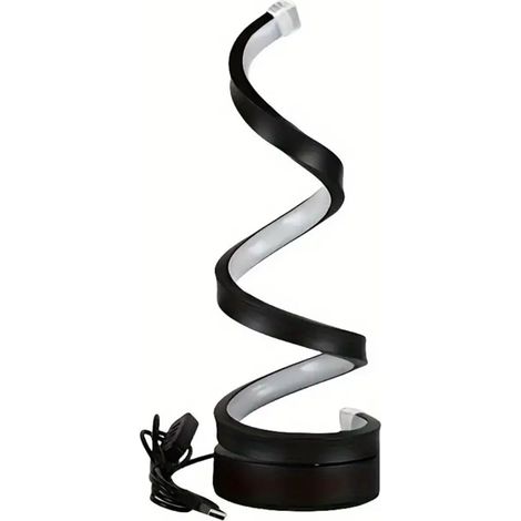 Lámpara de escritorio LED en espiral, estilo moderno, ajustable a 3 temperaturas de color, lámpara de mesilla, regulable. (1/4)