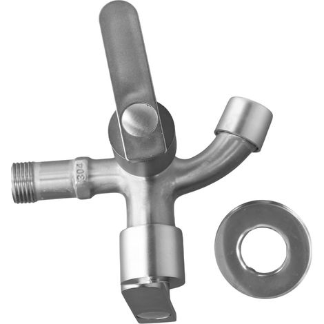 Robinet lave-linge - G1/2 - zinc - monotrou - double sortie (1/5)