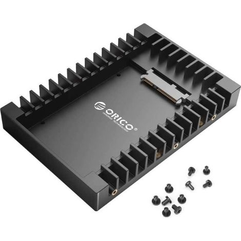 ORICO 2,5\'\' à 3,5\'\' Adaptateur de Montage pour Disque Dur SATA HHD/SSD supporto 2,5 Pouces 7/9,5/12,5 mm - Noir (1/4)