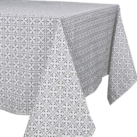 Nappe rectangle 140x240 cm VITA 100% polyester antitache motifs géométriques gris (1/5)