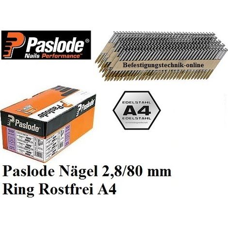 34° Streifennägel 2,8x80mm Ring rostfrei A4 papier für Nagler Paslode Senco Tjep Haubold 1550 Stück-D342880RSRF