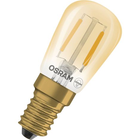 OSRAM Tube LED  Vintage 1906 T26 Filament, 1,6 W, E14, doré, transparent, pour vitrines, bibliothèques, éclairage supplémentaire sur étagères, accents décoratifs