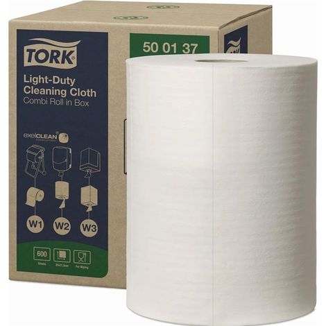 Putztuch TORK 500137 L.ca.250 mmxB.ca.315mm weiß 1-lagig 600 Blatt/Rolle TORK (1/3)