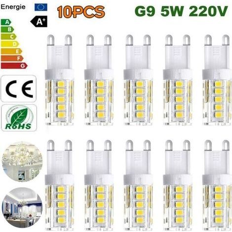 10er-Pack G9-LED-Lampen – Kaltweiß 6000 K, 400 lm, 5 W – Energiesparend (1/4)