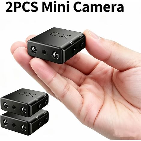 Lot de 2 Super Mini Caméras de Sécurité USB, IR‑Cut, Vision Nocturne Infrarouge, Détection de Mouvement (1/5)