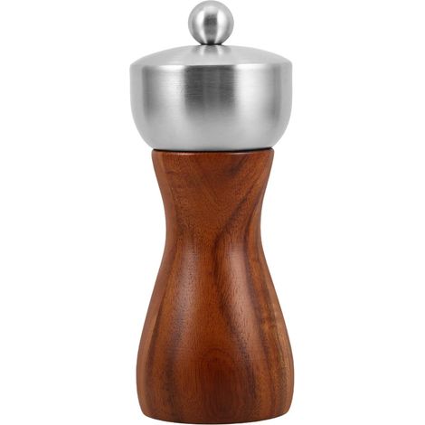 Moulin à Poivre Manuel Bois Cœur Céramique et Tête Acier Modèle (1/5)