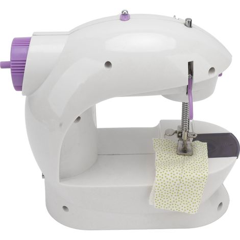 Mini machine à coudre électrique portable avec enfile-bobine et pédale, idéale pour la confection de sacs à main et de rideaux (prise UE 220 V). (1/5)