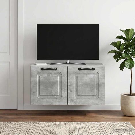 Wandmontierter TV-Schrank Betongrau 59,5 x 41 x 30 cm (1/5)
