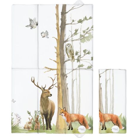 Matelas à langer pliable et doux 60x40, Table à langer basique motif forêt