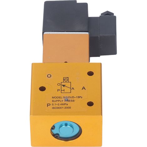 Électrovanne 3 voies 2 positions G1/2, guidage externe, haute pression, coupure directionnelle, pour production, AC220V (1/5)
