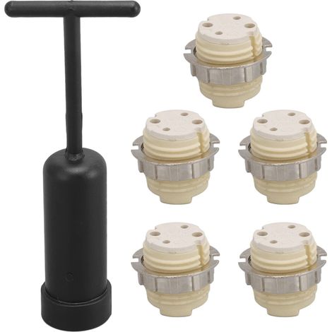 Douille de Base de Lumière G9, Support de Lampe en Céramique, Douille G9 5 Pièces avec Outil de Retrait, Idéale pour l'éclairage de la Maison et du Bureau (1/5)