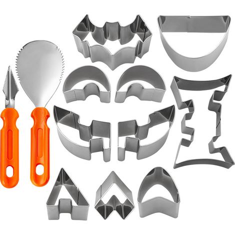 Set mit 12 Halloween-Kürbisschnitzwerkzeugen – Kürbisschnitzset – Edelstahl (1/5)