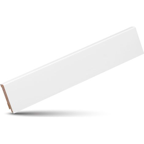 KGM Sockelleiste Modern RAL 9016 Kiefer Massivholz 16x58mm 2,4m