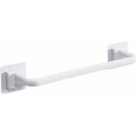 Support mural sans perçage pour serviettes, torchons, porte-couvercles, porte-serviettes, porte-serviettes de bain, blanc, court 24,5 cm