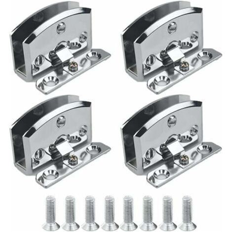 Glastürbänder (silber) für Vitrinen, Weinschränke, zum Aufclipsen, Ersatzteile, geeignet für 5–8 mm dickes Glas – 4 Stück (1/5)