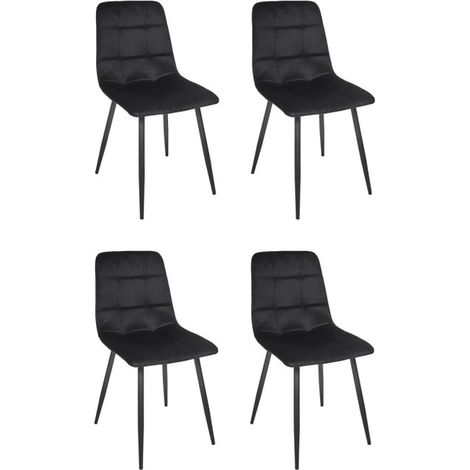 Lot de 4 Chaises "Mateo" 88cm Noir (1/5)