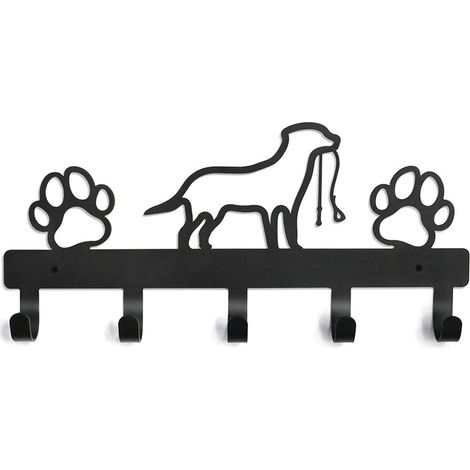 Filiyano-Cintre porte-manteau en métal pour laisse de chien - Chiens - Cintre - Laisse - Collier - Clés - Métal - Chien - Pattes (1/5)