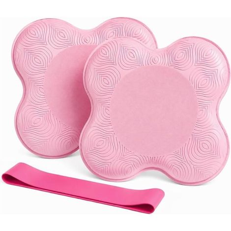 Yoga Genouillère 2 Pièces, Coussin de Yoga en EVA Haute Densité pour Protéger les Genoux Coudes, Pilates, Étirements et Exercices (1/5)