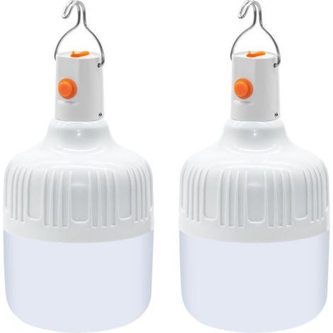 2 Pièces Lanterne Camping LED, Lampe Camping USB Rechargeable Puissante 500 Lumens Lampe Exterieur, 3 Modes Luminosité, Portable Étanche Lampe Tente pour Camping Pêche Randonnée Jardin Secours (1/5)