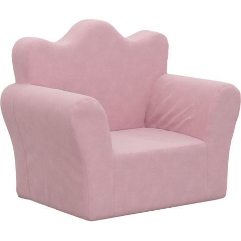 Sofá para niños felpa suave rosa vidaXL