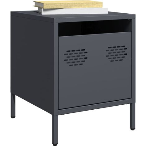 Table de chevet anthracite 35x39x43,5 cm acier
