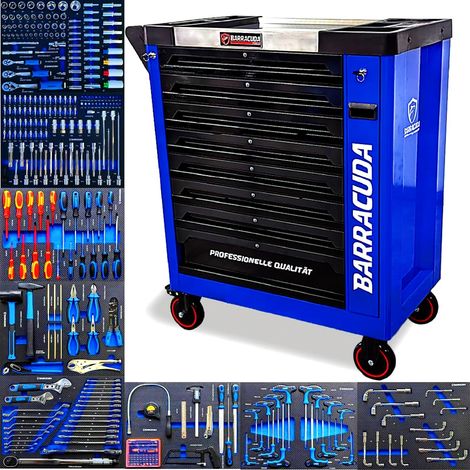 Servante d’atelier/ Chariot Barracuda Tools XXL RACING 9 tiroirs 8 outillés - 4 roues, 2 freins, Chariot MECANICIEN, GARAGISTE