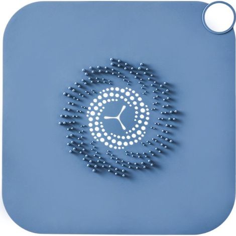 Sollbry Silikon-Haarfänger, Duschverschluss, Duschablauffilter, Silikon-Abflussabdeckung, Badezimmer-Abflussschutz, Schwarz, 2828 cm (1/5)