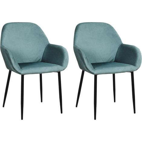 Lot de 2 Fauteuils Design "Giulia" 85cm Bleu Canard (1/3)