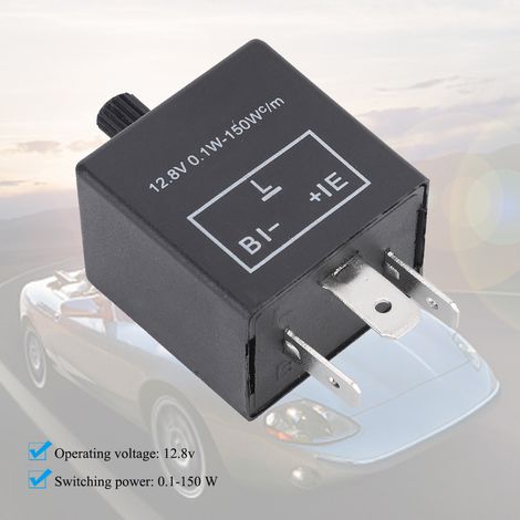 CF14KT Universelles 3-poliges 12,8V 0,1W-150W einstellbares LED-Blinkerrelais für Autos (1/5)