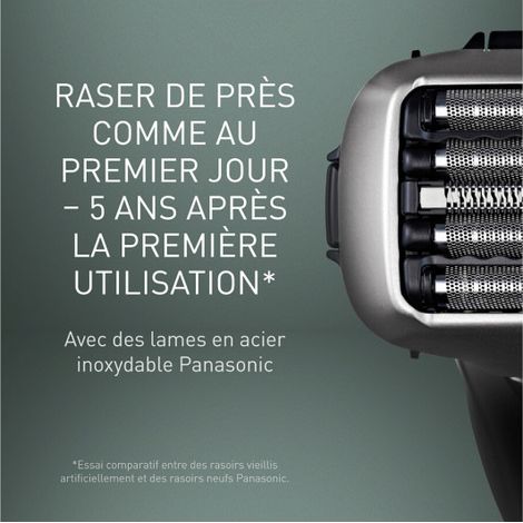 Panasonic – Rasoir électrique homme à grille – 5 lames en acier inoxydable – Tête flexible 16 directions – Moteur linéaire 70 000 mouvements/min — vue 3