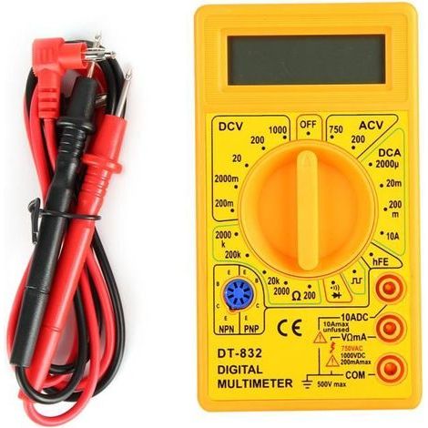 VGEBY multimètre portable DT-832 Multimètre numérique de poche portable Testeur de résistance de courant de tension AC / DC avec-Ywey (1/5)