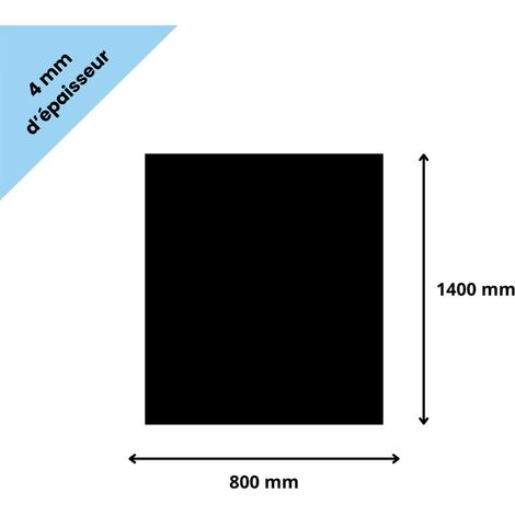Plaque verre acrylique noir 4 mm - 80 x 140 cm (800 x 1400 mm) - Verre synthétique - Plaque PMMA XT - Plexiglass