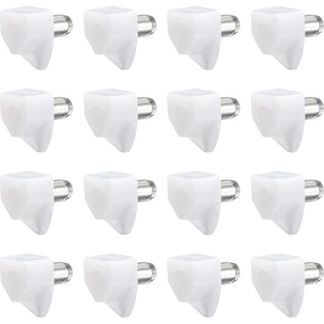 Lntyq Taquet étagère Support 5mm Cabinet Support tablette Clip Acier cheville goupille Blanc Blanc 5 x 7,5mm 50Pcs