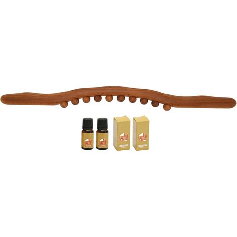 Lot de 10 bâtons de massage en bois Guasha avec huile essentielle de 10 ml, rouleau de raclage pour salon (1/5)