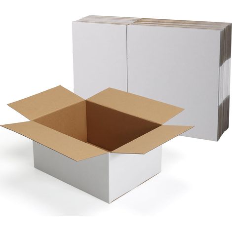 Pack of 15 Small Cardboard Shipping Boxes in White, Ideal for Packaging and Postal and as Gift Boxes (1/5)