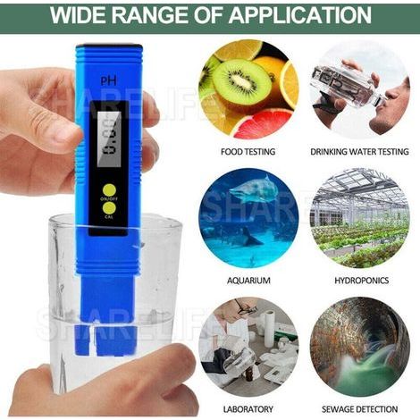 Fong Digitaler pH-Tester. Professioneller pH-Stift. Hohe Präzision: 0,01 pH. Messbereich: 0–14 pH. Idealer pH-Tester für Trinkwasser und Schwimmbäder.
