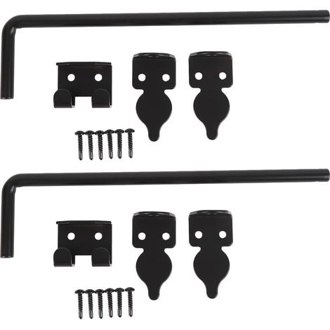 Loquet de sol de porte en acier au carbone, 2 jeux de 12 pouces, boulon à Double canne robuste pour la maison (1/5)