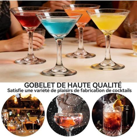 Verre A Martini - 3,7 Oz - Soufflé À La Main - Sans Plomb - Pour Bar Maison Et Apéritif - Lot De 6 (1/5)