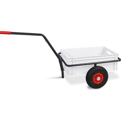 BRB Handwagen mit Kunststoffkasten, H 220 mm, Tragkraft 200 kg (weiß)