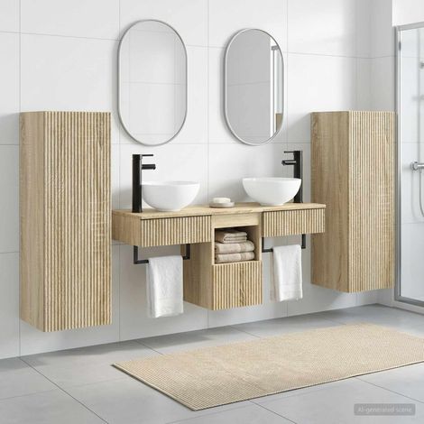 vidaXL Bathroom Furniture Set 5 pcs Sonoma Oak 33 x 34.5 x 100 cm (1/5)