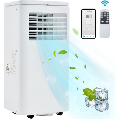 Climatiseur mobile 9000 BTU 2,5 kW, déshumidificateur, App, 100 m³, classe A