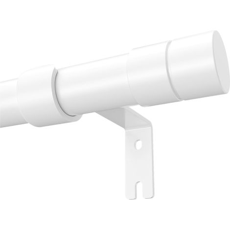 Tringle à rideaux extensible en métal robuste pour fenêtre - 81 à 280 cm - Pour rideaux à œillets de 20 mm de diamètre - Blanc (1/5)
