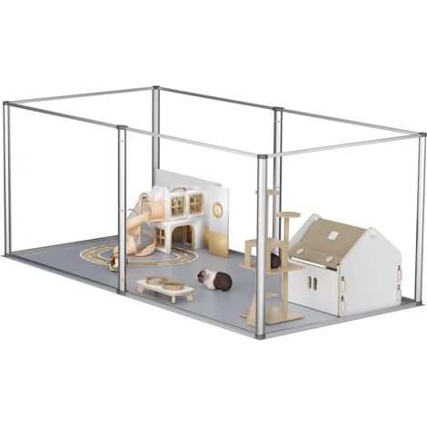 BingoPaw Corral para Perros Recinto Parque Cachorros de Acrilico Transparente Caja de Parto para Animales Pequeios Interior 6 Paneles (1/5)