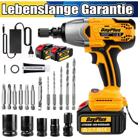 Dayplus – Clé à choc électrique 21V 1800Nm avec 2 batteries 6000mAh – Moteur haute performance – Vitesse 0-3200 RPM pour applications intensives (1/4)