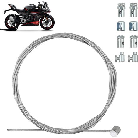 1,3M Universal Cable d'embrayage Moto, Ø1,5mm Kit de Réparation de Câble d'accélérateur avec 8 Connecteurs Filetés, Câble Universel Moto, Adaptateur D'embrayage Universel Moto Embrayage Câble (1/5)