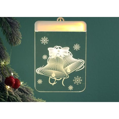 Décoration de la lampe de Noël à l'extérieur Noël, pendaison de la lampe d'arbre de Noël 3D, décoration de la Chambre d'arbre de Noël à l'intérieur et à l'extérieur avec guirlande d'arbre de Noël
