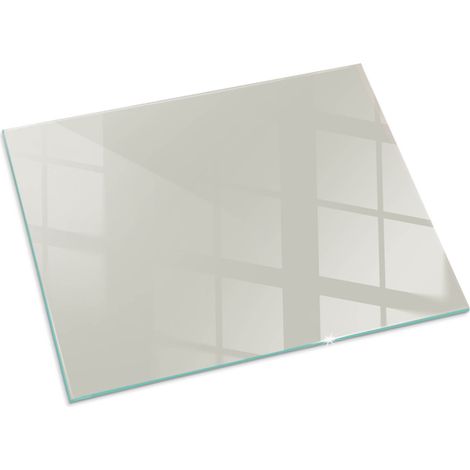 Plaque Rectangulaire décorative de sol avec impression sous cheminée protection et design Couleur Crème clair 80x60 cm (1/5)