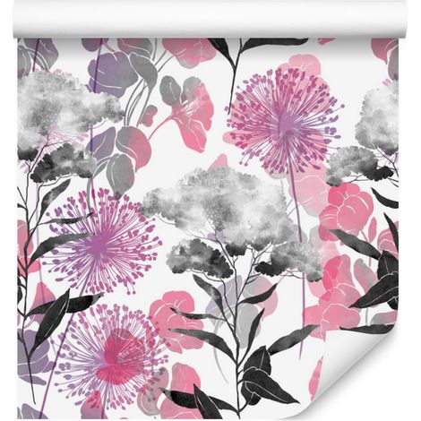 Papier peint à motif pissenlits et herbes des prés pour salon et chambre 50x1000 cm (1/5)